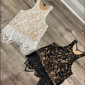Set of two cropped Razorback tanks